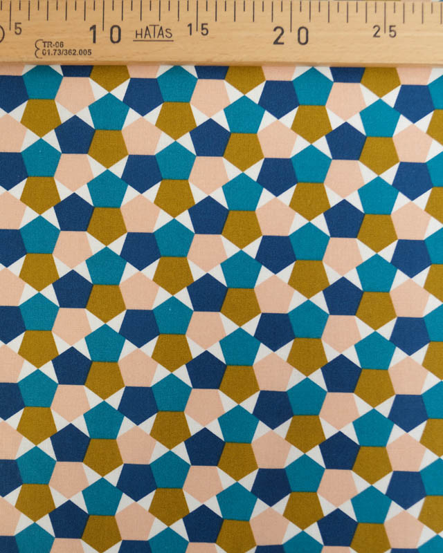 Tissu Coton Imprimé Fès Bleu - Mercerine