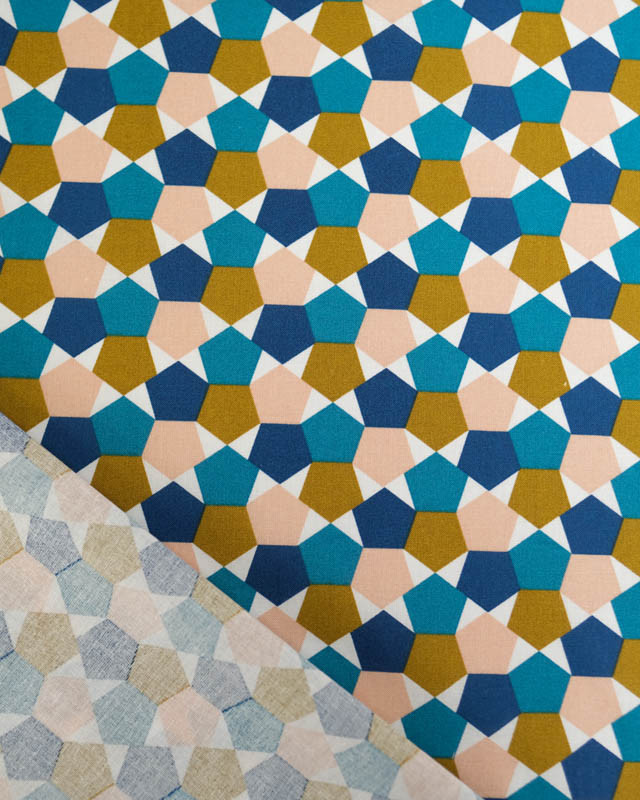 Tissu Coton Imprimé Fès Bleu - Mercerine