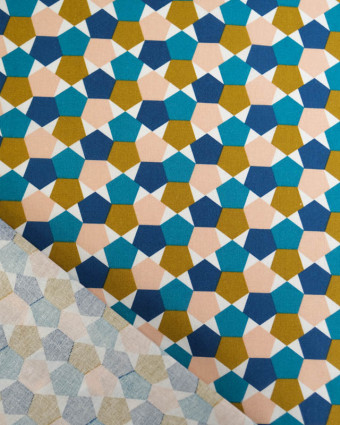 Tissu Coton Imprimé Fès Bleu - Mercerine