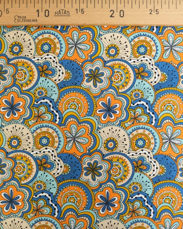 Tissu Coton Imprimé Chimère Bleu - Mercerine