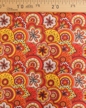Tissu Coton Imprimé Chimère Rouge - Mercerine