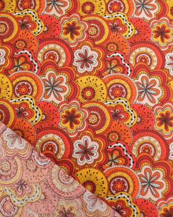 Tissu Coton Imprimé Chimère Rouge - Mercerine