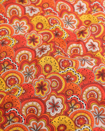 Tissu Coton Imprimé Chimère Rouge - Mercerine