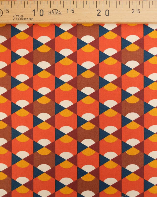 Tissu Coton Imprimé Epopée Orange - Mercerine