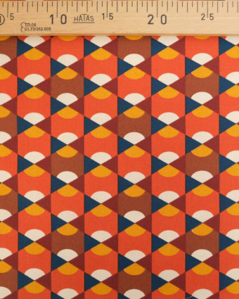 Tissu Coton Imprimé Epopée Orange - Mercerine