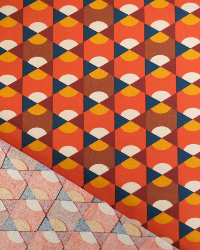 Tissu Coton Imprimé Epopée Orange - Mercerine