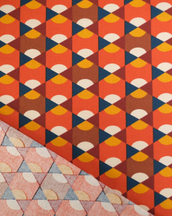 Tissu Coton Imprimé Epopée Orange - Mercerine