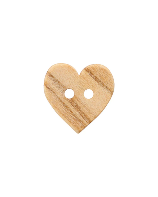 Bouton Cœur en Bois - 12,15,20mm - Prym - Mercerine