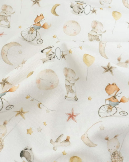 Tissu Eponge Imprimé Digital Sleepy - Mercerine
