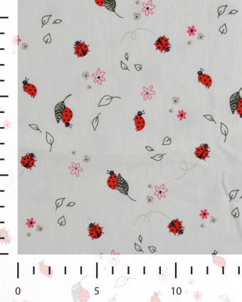 Tissu Jersey Imprimé Ecru Petite Coccinelle - Mercerine
