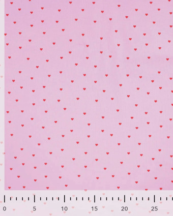 Tissu Jersey Imprimé Petits Cœurs Rose - Mercerine
