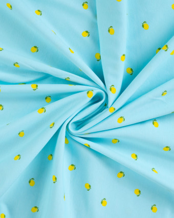 Tissu Jersey Imprimé Lemon Bleu - Mercerine