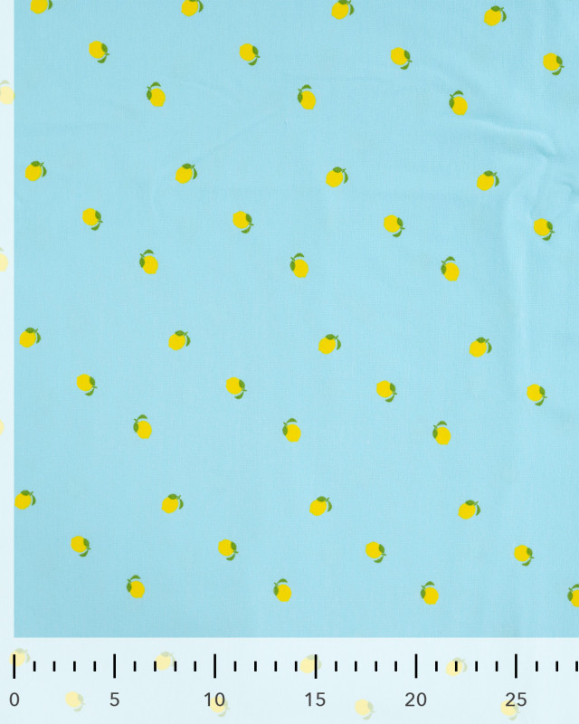 Tissu Jersey Imprimé Lemon Bleu - Mercerine