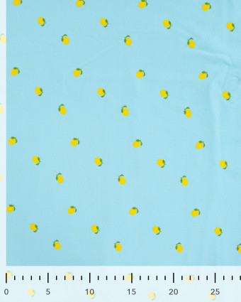 Tissu Jersey Imprimé Lemon Bleu - Mercerine