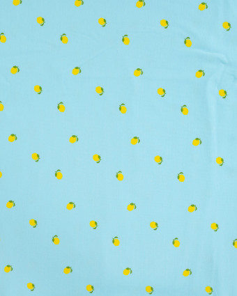 Tissu Jersey Imprimé Lemon Bleu - Mercerine