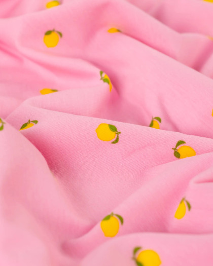Tissu Jersey Imprimé Lemon Rose - Mercerine