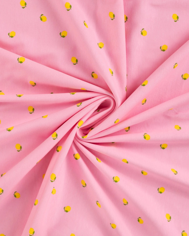 Tissu Jersey Imprimé Lemon Rose - Mercerine