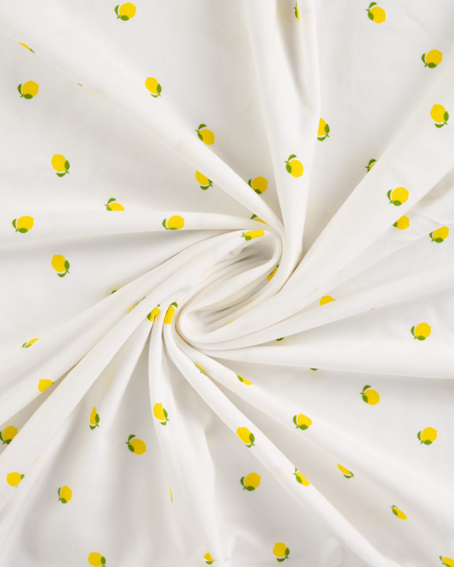 Tissu Jersey Imprimé Lemon Ecru - Mercerine