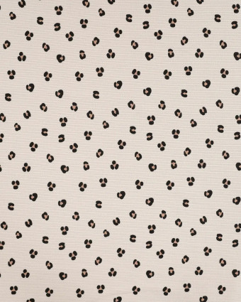 Tissu Jersey Mini Côtelé Beige Motif Léopard - Mercerine