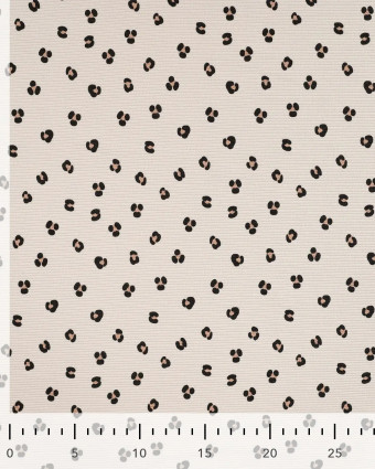 Tissu Jersey Mini Côtelé Beige Motif Léopard - Mercerine