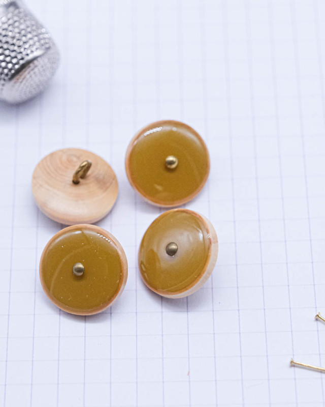 Bouton en Bois Vernis - 15 coloris - Mercerine