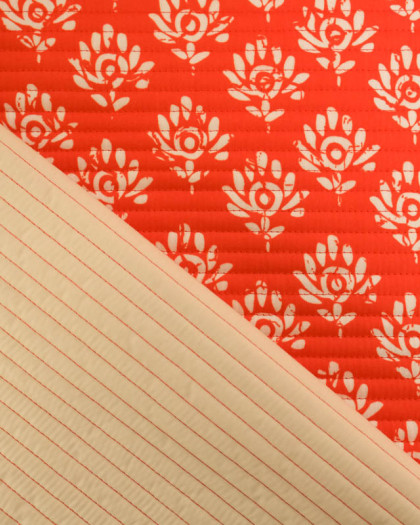Tissu Matelassé Indien Jaipur Mandarine - Mercerine