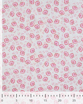 Tissu Popeline de Coton Petites Fleurs Indiennes Roses - Mercerine