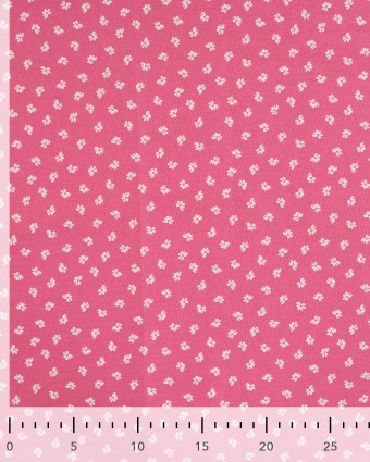 Tissu Popeline de Coton Rose Bonbon Petites Fleurs - Mercerine