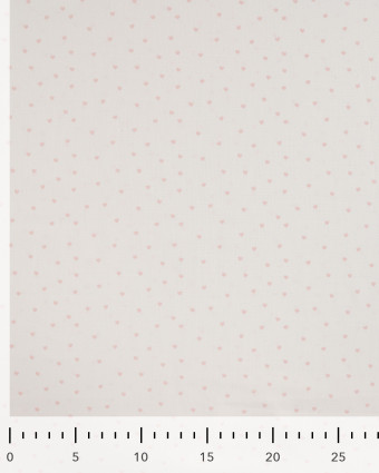 Popeline de Coton Ecrue Mini Cœur Rose Clair - Mercerine