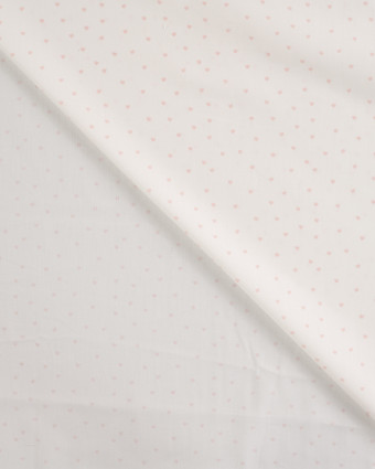 Popeline de Coton Ecrue Mini Cœur Rose Clair - Mercerine