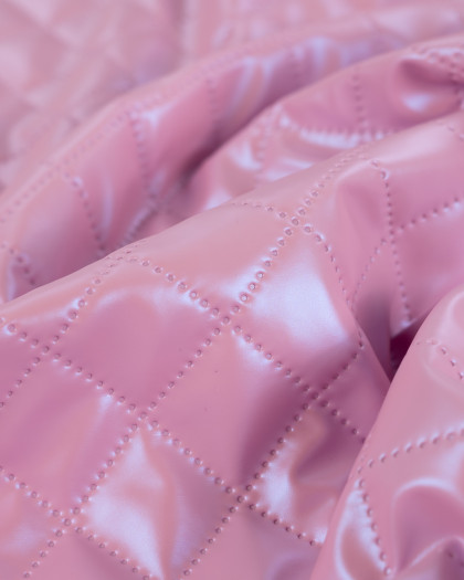 Tissu Matelassé Léger Simili Cuir Rose - Mercerine