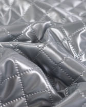 Tissu Matelassé Léger Simili Cuir Argent