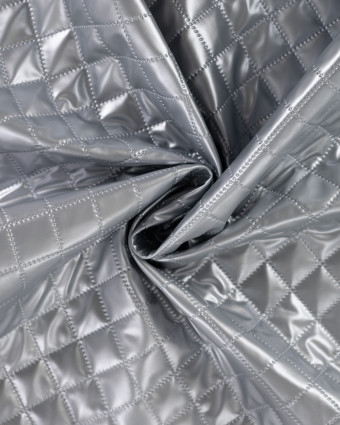 Tissu Marelassé Léger Simili Cuir Argent - Mercerine