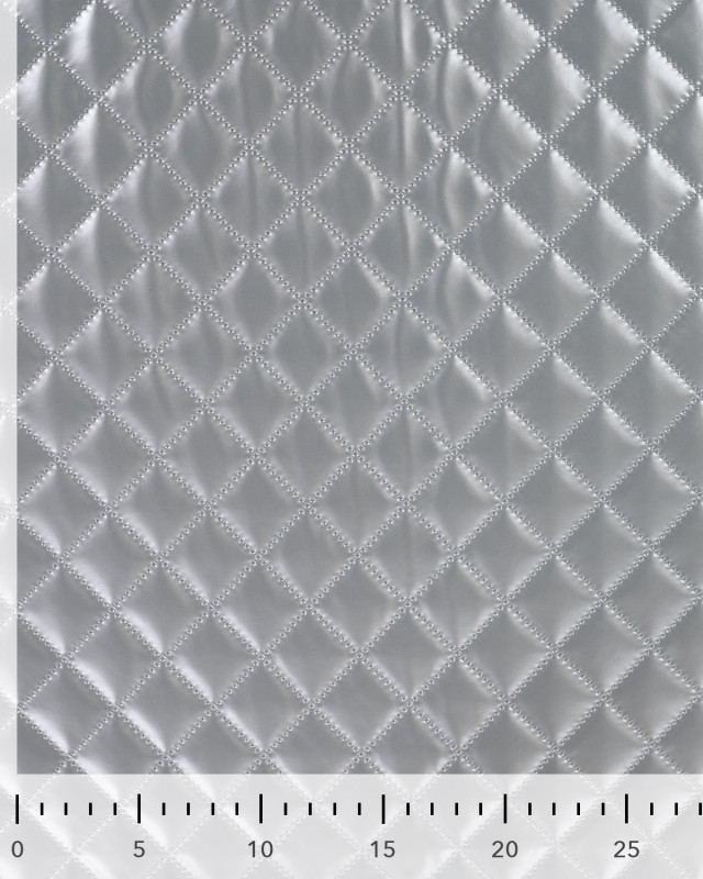 Tissu Marelassé Léger Simili Cuir Argent - Mercerine
