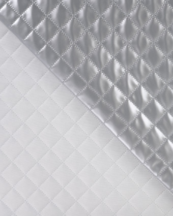 Tissu Marelassé Léger Simili Cuir Argent - Mercerine