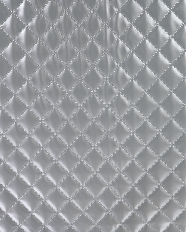 Tissu Marelassé Léger Simili Cuir Argent - Mercerine