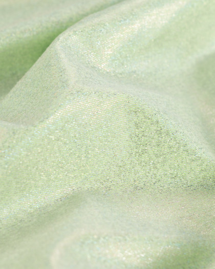 Tissu Jean Stretch Double Face Pop Pailleté Vert - Mercerine