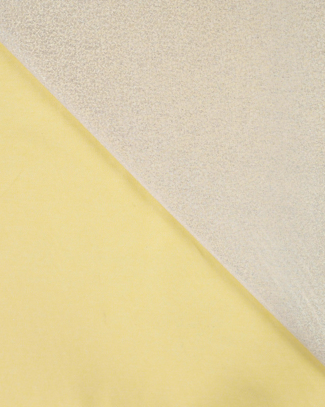 Tissu Jean Stretch Double Face Pop Pailleté  Jaune - Mercerine