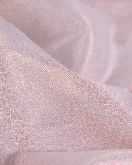 Tissu Jean Stretch Double Face Pop Pailleté Rose Clair - Mercerine
