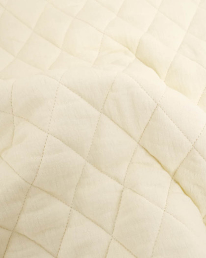 Tissu Double Gaze Matelassé Uni Écru Naturel Gaby - Mercerine