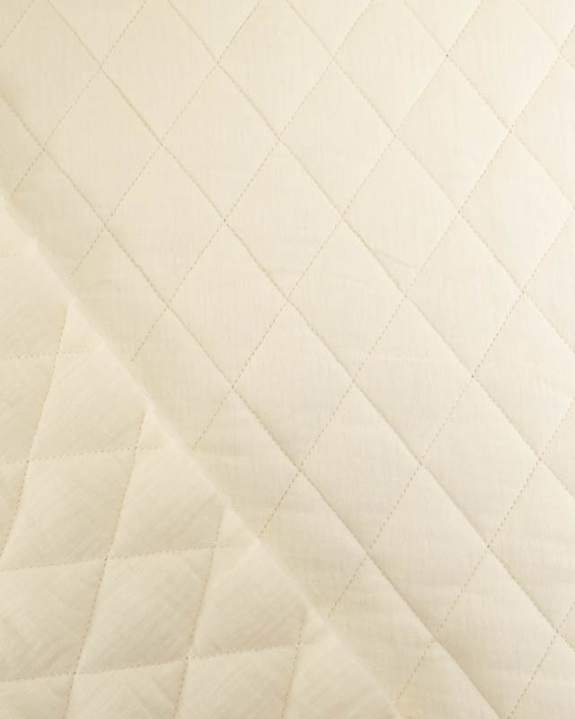 Tissu Double Gaze Matelassé Uni Écru Naturel Gaby - Mercerine