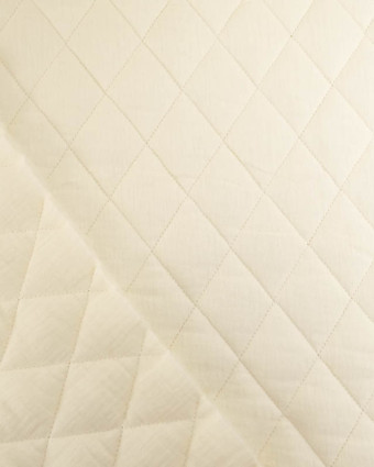 Tissu Double Gaze Matelassé Uni Écru Naturel Gaby - Mercerine