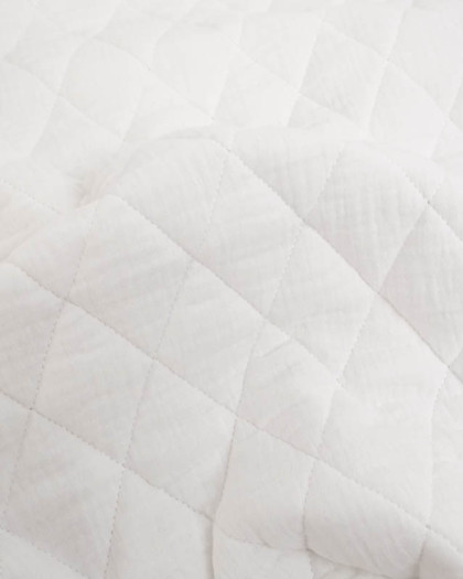 Tissu Double Gaze Matelassé Uni Blanc Gaby - Mercerine