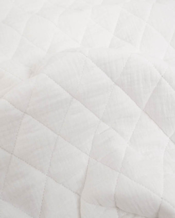 Tissu Double Gaze Matelassé Uni Blanc Gaby - Mercerine