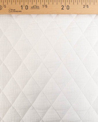 Tissu Double Gaze Matelassé Uni Blanc - Mercerine