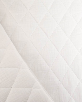 Tissu Double Gaze Matelassé Uni Blanc - Mercerine