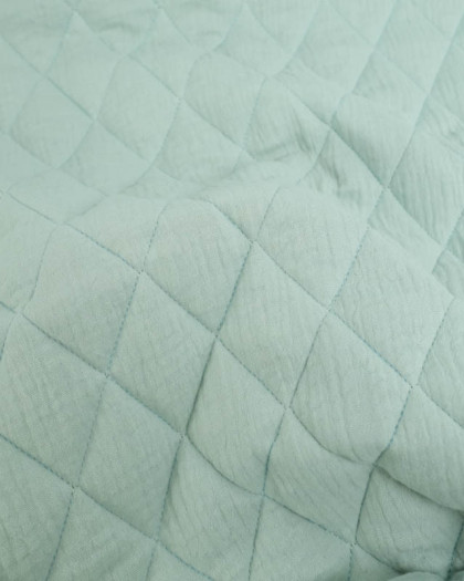 Tissu Double Gaze Matelassé Vert Tendre Gaby - Mercerine