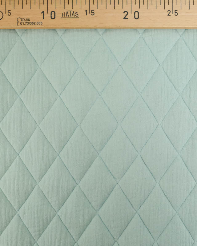 Tissu Double Gaze Matelassé Vert Tendre - Mercerine