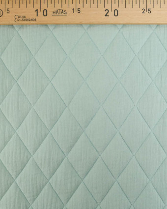 Tissu Double Gaze Matelassé Vert Tendre - Mercerine