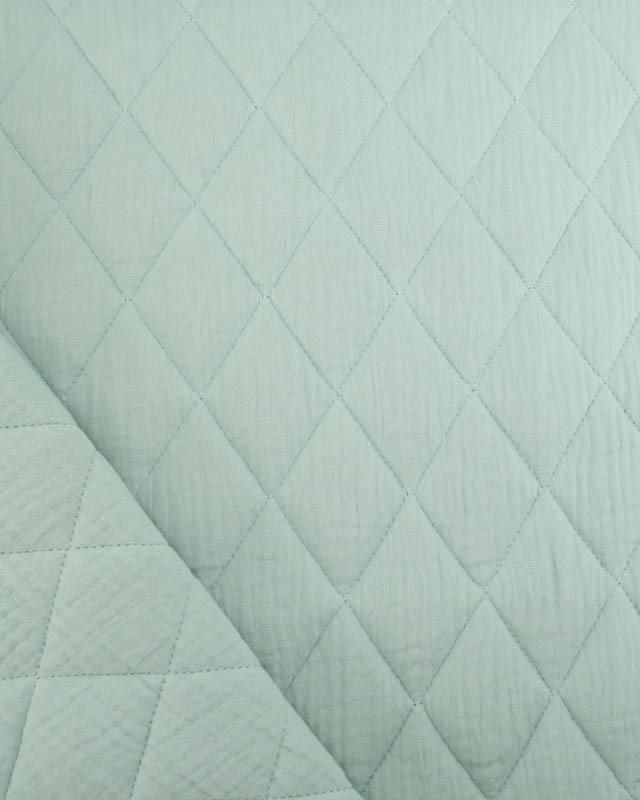 Tissu Double Gaze Matelassé Vert Tendre - Mercerine